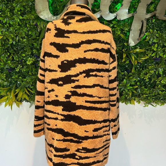 Anthropologie Calligraphie Tiger Stripe Long Cardigan Sz Lg - Picture 4 of 7